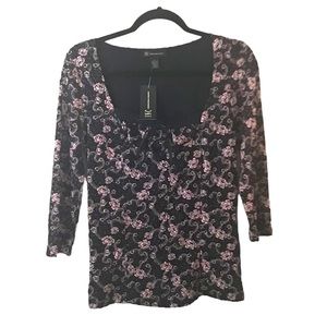 NWT INC international concepts pink and blue lace top size large